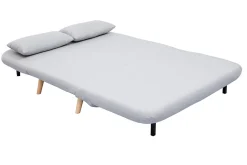 Hot Miliboo Sofá cama convertible 2 plazas en tejido gris claro AMIKO