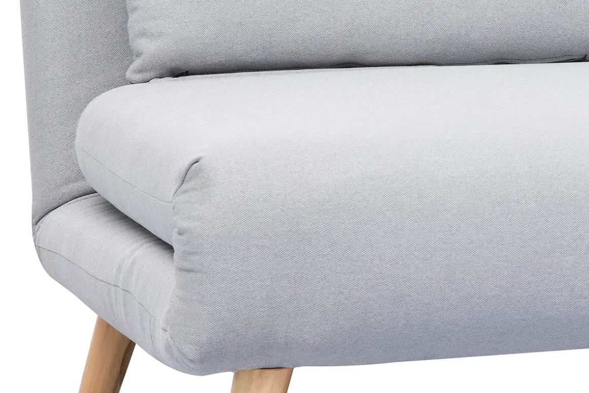 Hot Miliboo Sofá cama convertible 2 plazas en tejido gris claro AMIKO