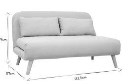 Hot Miliboo Sofá cama convertible 2 plazas en tejido gris claro AMIKO