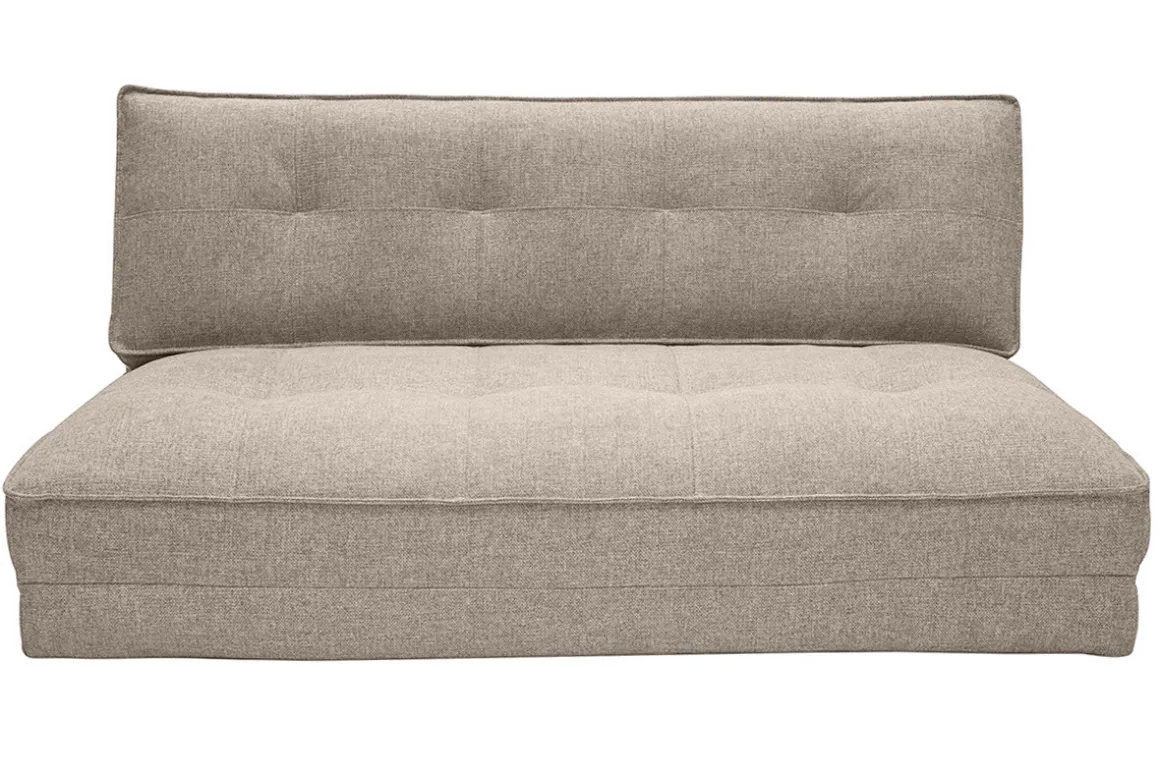 Flash Sale Miliboo Sofá cama de 2 plazas convertible en tela color topo SALLY