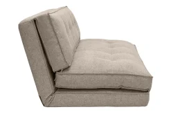 Flash Sale Miliboo Sofá cama de 2 plazas convertible en tela color topo SALLY