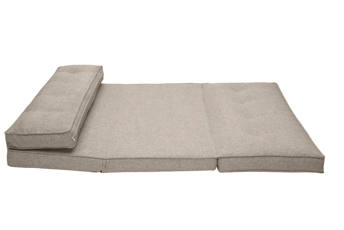Flash Sale Miliboo Sofá cama de 2 plazas convertible en tela color topo SALLY