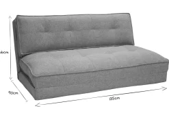 Flash Sale Miliboo Sofá cama de 2 plazas convertible en tela color topo SALLY