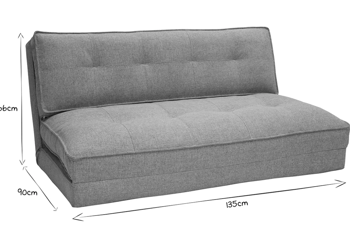 Flash Sale Miliboo Sofá cama de 2 plazas convertible en tela color topo SALLY