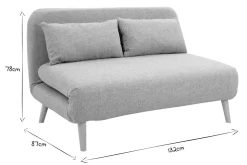 Cheap Miliboo Sofá cama de 2 plazas convertible en tela topo y madera clara AMIKO