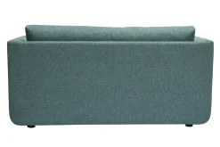 Hot Miliboo Sofá cama de 2 plazas de tela verde gris LEON