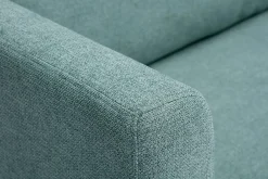 Hot Miliboo Sofá cama de 2 plazas de tela verde gris LEON