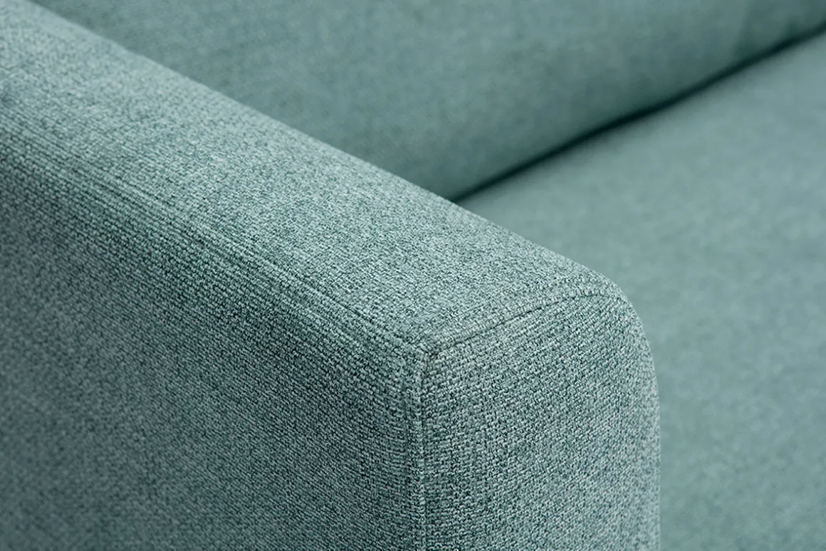 Hot Miliboo Sofá cama de 2 plazas de tela verde gris LEON