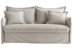 Sale Miliboo Sofá cama desenfundable de algodón beige ALDO