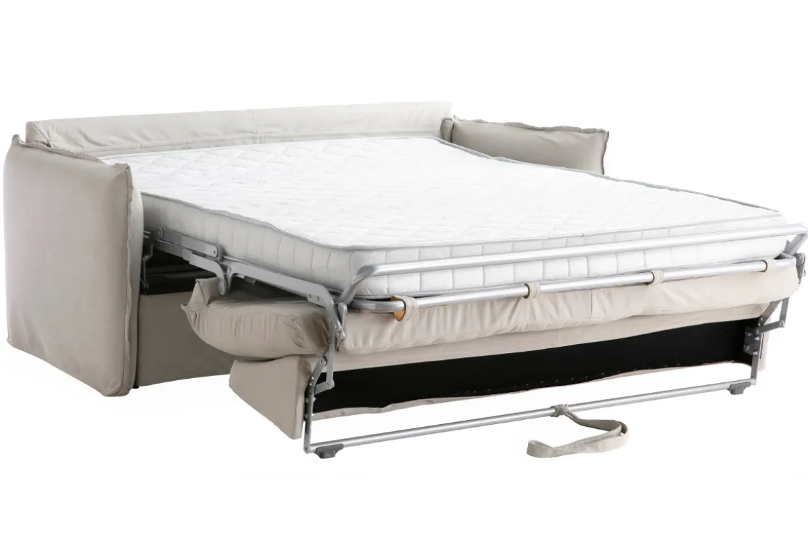 Sale Miliboo Sofá cama desenfundable de algodón beige ALDO