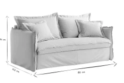 Sale Miliboo Sofá cama desenfundable de algodón beige ALDO
