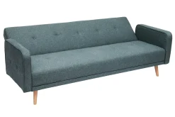 Cheap Miliboo Sofá cama nórdico 3 plazas de tela verde grisáceo y madera clara ULLA