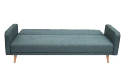 Cheap Miliboo Sofá cama nórdico 3 plazas de tela verde grisáceo y madera clara ULLA