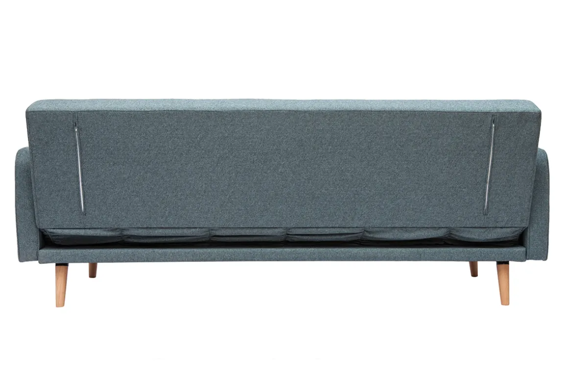 Cheap Miliboo Sofá cama nórdico 3 plazas de tela verde grisáceo y madera clara ULLA