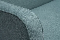 Cheap Miliboo Sofá cama nórdico 3 plazas de tela verde grisáceo y madera clara ULLA