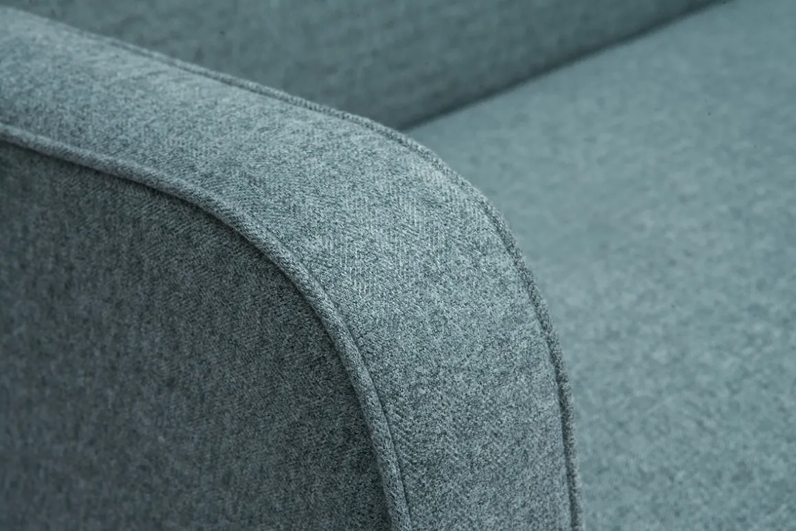 Cheap Miliboo Sofá cama nórdico 3 plazas de tela verde grisáceo y madera clara ULLA