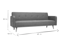 Cheap Miliboo Sofá cama nórdico 3 plazas de tela verde grisáceo y madera clara ULLA
