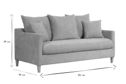 Discount Miliboo Sofá cama nórdico 3 plazas de tela efecto aterciopelado topo y madera clara LOUISE