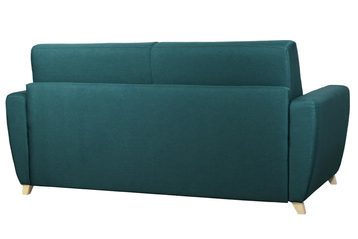 Sale Miliboo Sofá cama nórdico azul petróleo con colchón de 18 cm GRAHAM