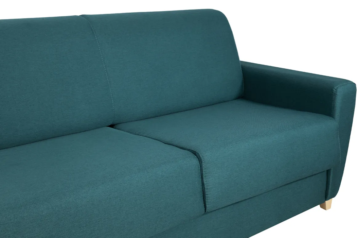 Sale Miliboo Sofá cama nórdico azul petróleo con colchón de 18 cm GRAHAM