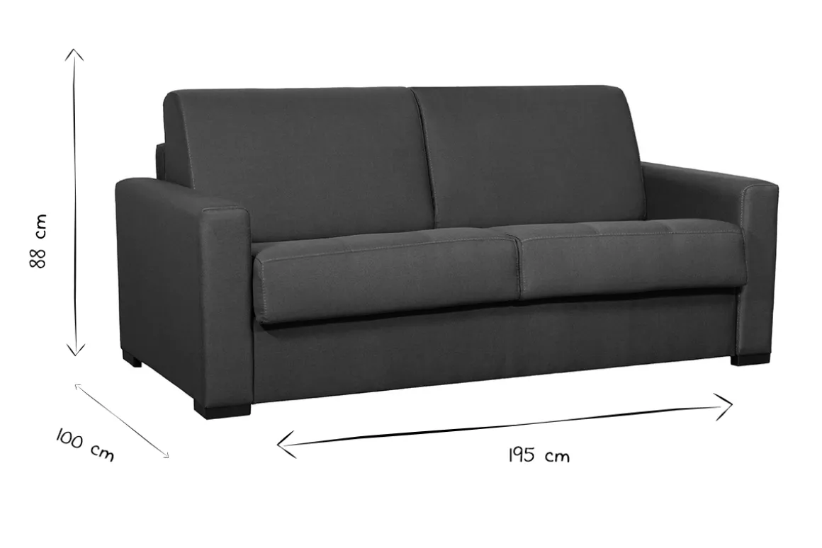 Sale Miliboo Sofá cama nórdico azul petróleo con colchón de 18 cm GRAHAM