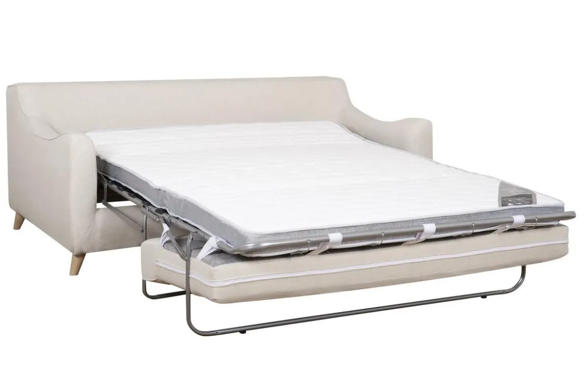 Best Miliboo Sofá cama nórdico 3 plazas beige VENDOME