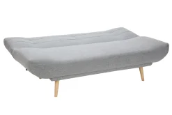 Flash Sale Miliboo Sofá cama nórdico 3 plazas de tela gris clara y madera FAGUO