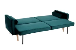 Sale Miliboo Sofá cama nórdico 3 plazas terciopelo azul petróleo MOORE