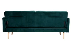 Sale Miliboo Sofá cama nórdico 3 plazas terciopelo azul petróleo MOORE