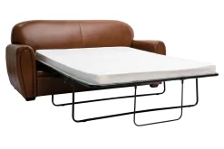 Store Miliboo Sofá cama 3 plazas de piel marrón CLUB
