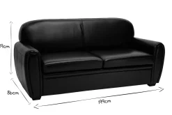 Store Miliboo Sofá cama 3 plazas de piel marrón CLUB