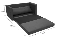 Hot Miliboo Sofá cama 2 plazas de tela azul petróleo LEON