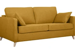 Best Sale Miliboo Sofá cama 3 plazas nórdico amarillo comino con colchón de 10 cm PAPEL