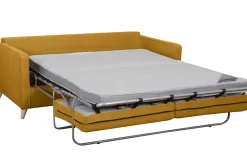 Best Sale Miliboo Sofá cama 3 plazas nórdico amarillo comino con colchón de 10 cm PAPEL