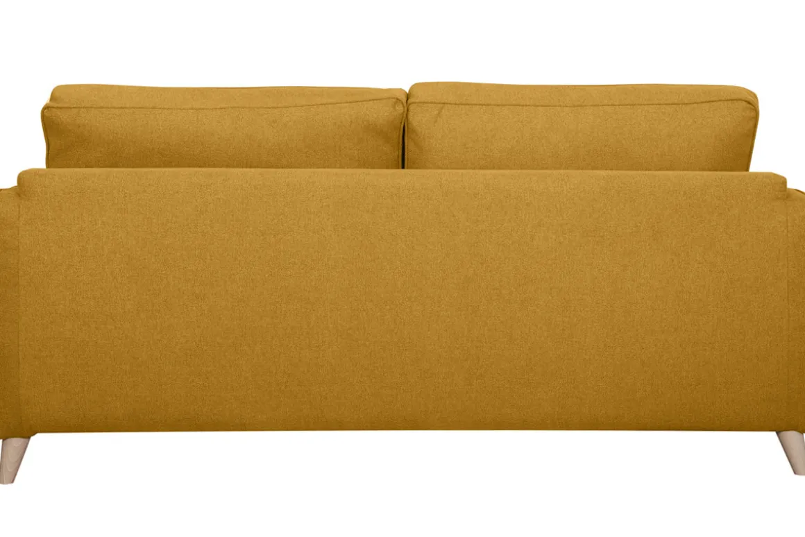 Best Sale Miliboo Sofá cama 3 plazas nórdico amarillo comino con colchón de 10 cm PAPEL