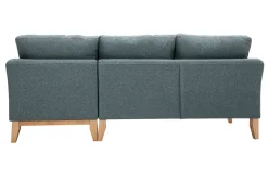 Best Sale Miliboo Sofá chaise longue a la derecha nórdico 4 plazas verde grisáceo y madera clara OSLO