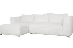 Hot Miliboo Sofá chaise longue a la izquierda de diseño de pana color crudo 3-4 plazas - PANAM
