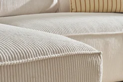 Hot Miliboo Sofá chaise longue a la izquierda de diseño de pana color crudo 3-4 plazas - PANAM