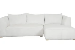 Store Miliboo Sofá chaise longue de diseño de pana color crudo 3-4 plazas PANAM