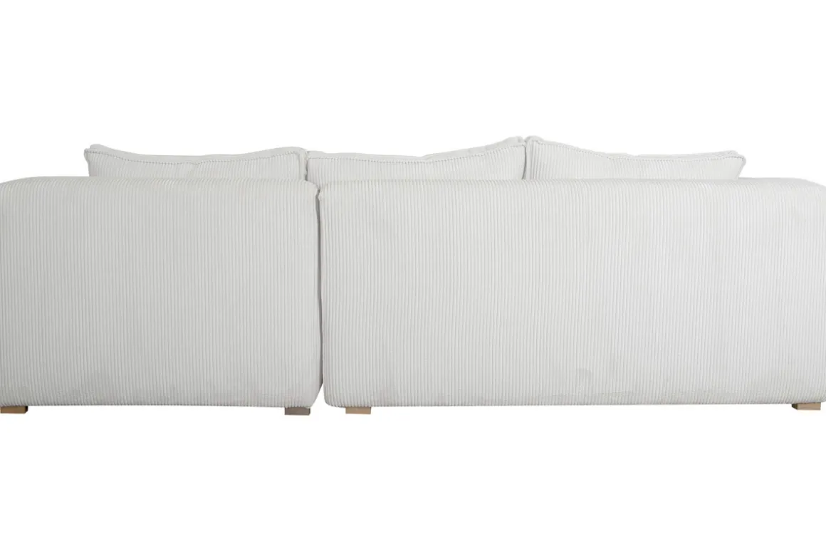 Store Miliboo Sofá chaise longue de diseño de pana color crudo 3-4 plazas PANAM