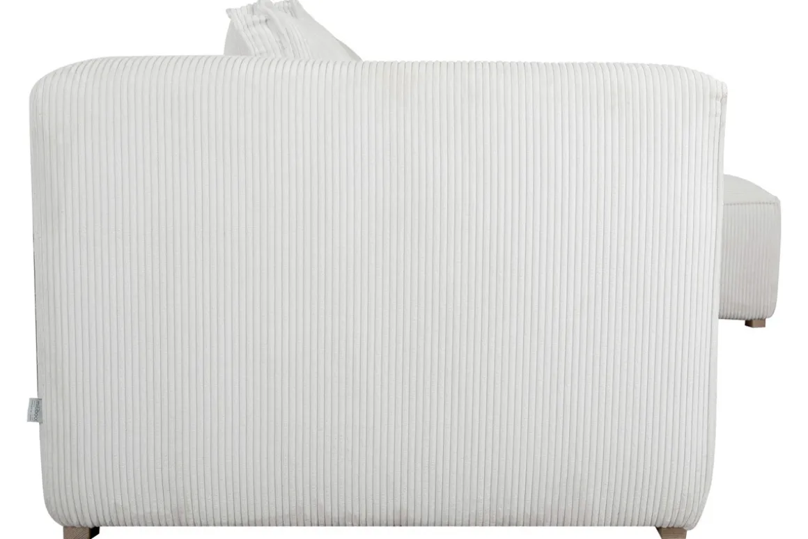 Store Miliboo Sofá chaise longue de diseño de pana color crudo 3-4 plazas PANAM