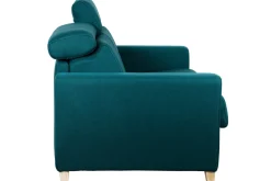 Outlet Miliboo Sofá convertible 3 plazas 140 × 190 cm azul pavo real GOYA
