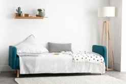 Sale Miliboo Sofá convertible 3 plazas diseño escandinavo azul ULLA