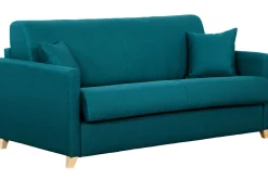 Online Miliboo Sofá convertible 3 plazas nórdico azul pavo real SKANDY