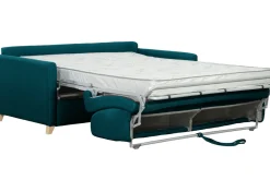 Online Miliboo Sofá convertible 3 plazas nórdico azul pavo real SKANDY