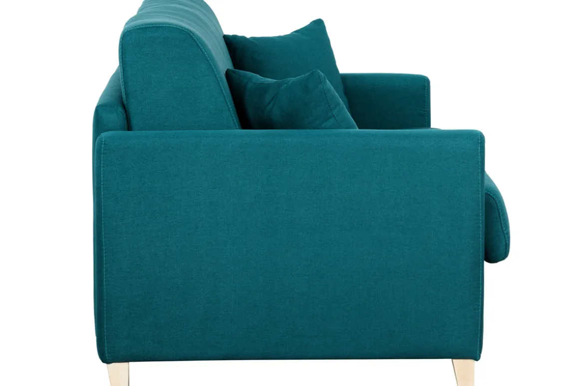 Online Miliboo Sofá convertible 3 plazas nórdico azul pavo real SKANDY