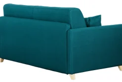 Online Miliboo Sofá convertible 3 plazas nórdico azul pavo real SKANDY