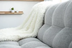 Online Miliboo Sofá convertible diseño escandinavo gris y roble YUMI