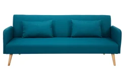 Fashion Miliboo Sofá convertible nórdico 3 plazas azul petróleo LULA