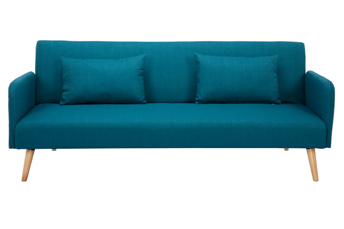 Fashion Miliboo Sofá convertible nórdico 3 plazas azul petróleo LULA